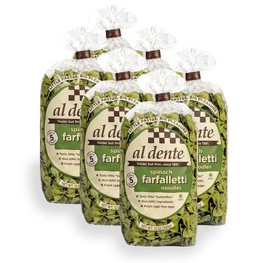AL DENTE Spinach Farfalletti, 12 Ounce (Pack of 6)